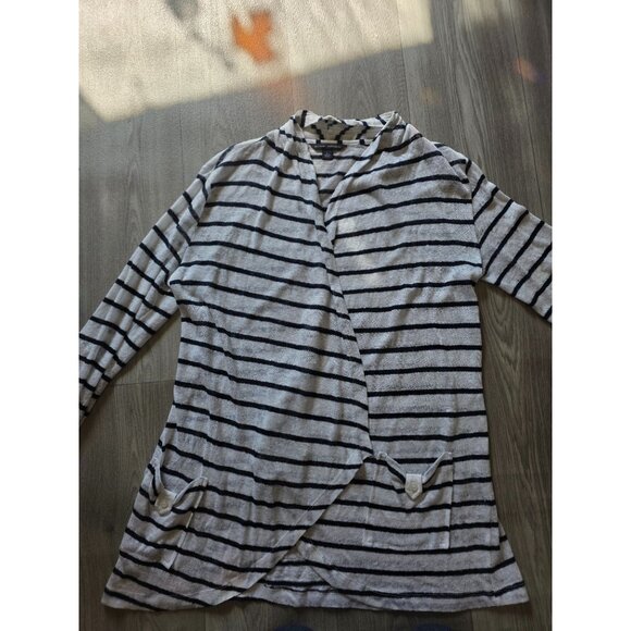 Banana Republic Womens Striped Linen Cardigan Sweater Size L - Picture 4 of 9